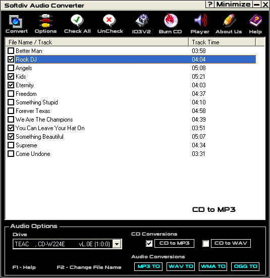 Screenshot of Softdiv Audio Converter