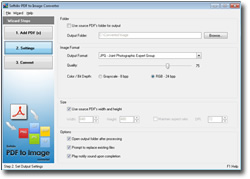 Softdiv PDF to Image Converter Settings