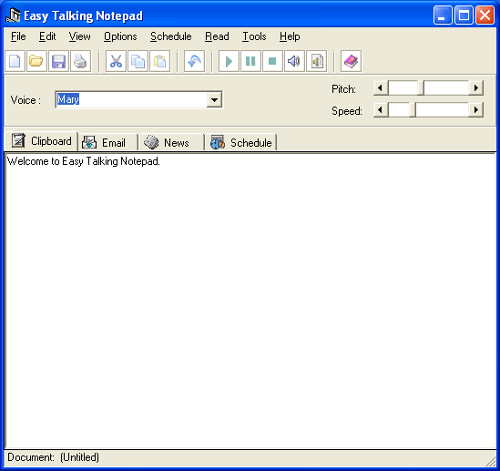 Screenshot of Easy Talking Notepad