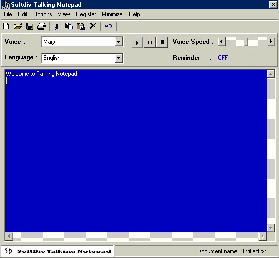 Softdiv Talking Notepad screenshot