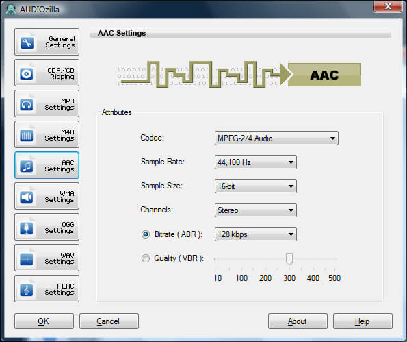 AAC Audio Settings