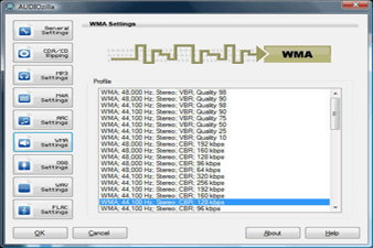 WMA Settings
