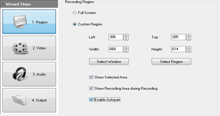 Autopan Settings