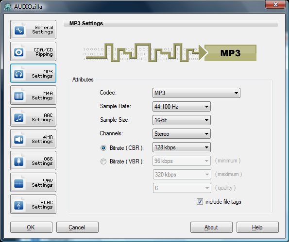 MP3 Audio Settings