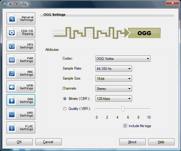 OGG Audio Settings