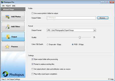 Photopus Pro Output Image Format