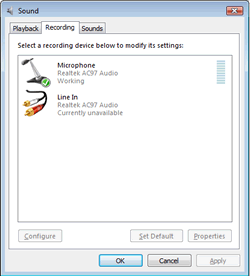 Recording tab