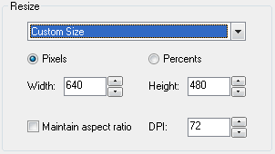 Photopus Resize Image Settings