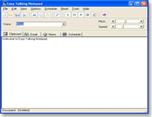 Easy Talking Notepad Main Screen